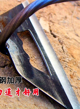 黑刀锄头开荒农具长柄锄草专用新款猛钢加厚木柄空心农用拔草神器