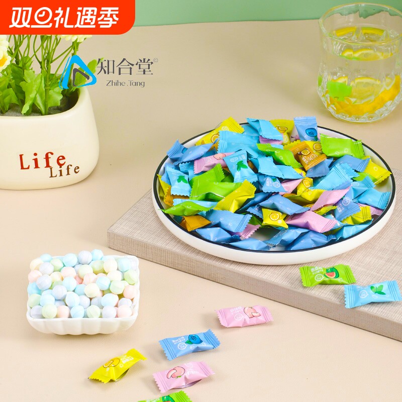 薄荷糖不含糖混合水果味含片维C香口糖清新口气独立包装小包装