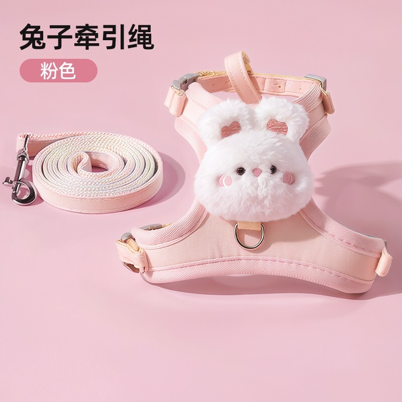 猫咪牵引绳可调节遛猫绳子外出专用胸背带小型犬宠物用品背心式