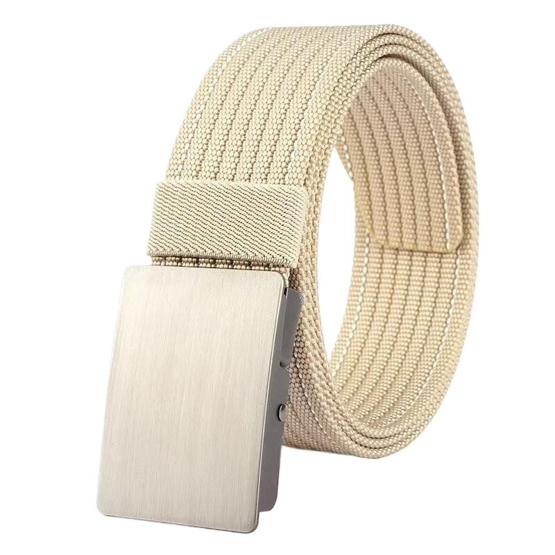 皮带腰带无印MUJ日本男士帆布平滑扣休闲百搭尼龙加厚无孔裤.新款