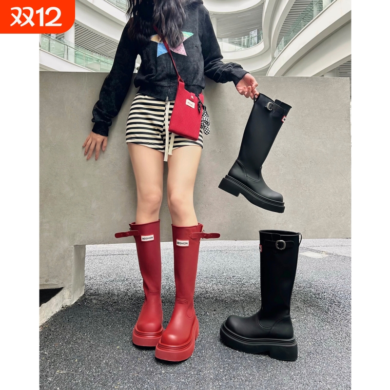 红色高筒防水雨靴|超1000次加购