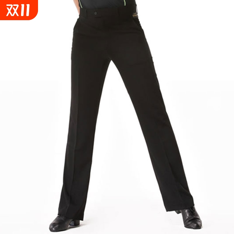 摩登裤48厘米男士小脚舞裤成人口袋裤黑色男广场舞交谊舞跳舞裤子