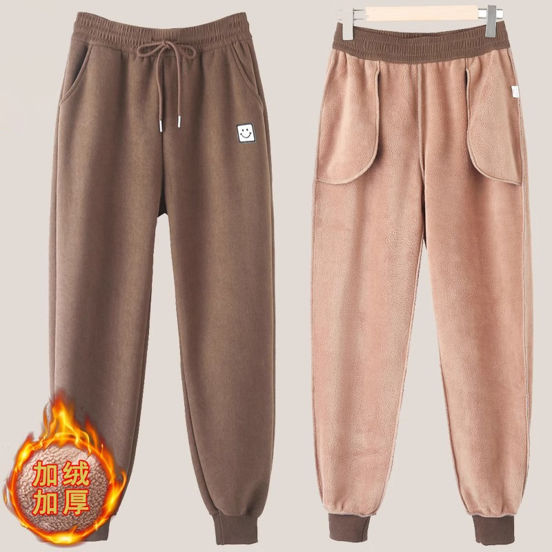 妈妈裤子秋冬加绒卫裤
