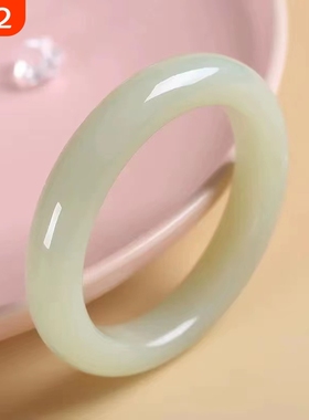 爆款新疆和田玉手镯高端羊脂细条圆条女款玉镯仿玉石玉镯手饰