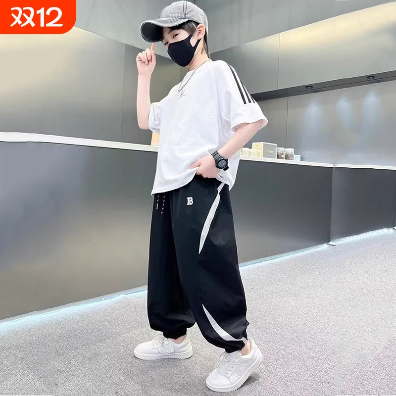 男中大童休闲宽松速干防蚊长裤子