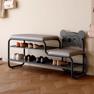 换鞋凳门口家用可坐式穿鞋凳进门凳入户鞋柜坐凳一体软包坐垫鞋架