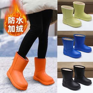 防水加绒雪地靴女款 保暖EVA雨鞋 加厚洗衣洗车厨房工作鞋 2025冬季