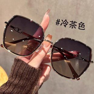 2025新款 適合方圓臉閃粉設計太陽鏡防曬防紫外線 大框偏光墨鏡女款
