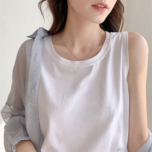 2026夏季新款吊带背心女内搭外穿打底潮白色上衣服纯棉黑色简约