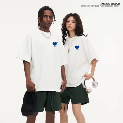 重磅棉T时尚新款印花短袖t恤男女情侣夏季新品百搭休闲短袖上衣