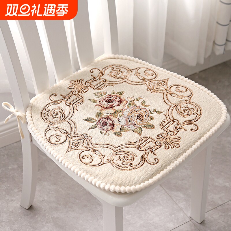 罗兰家纺欧式餐椅垫坐垫 椅子凳子垫子坐垫带绑带椅垫 餐桌椅加厚