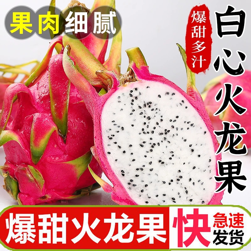 越南白心火龙果应季水果4.5斤超甜嫩滑新鲜现摘薄皮七夕