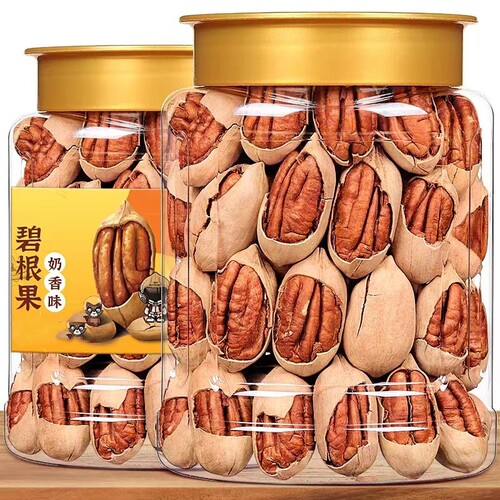 碧根果大颗粒奶油味长寿果年货干果坚果零食重500g解馋新鲜果仁