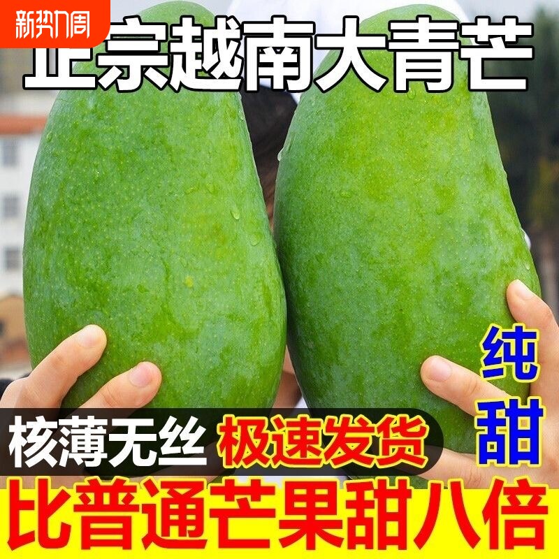 【商超】越南超甜青芒果整箱新鲜水果青皮芒果当季热带纯甜金煌芒
