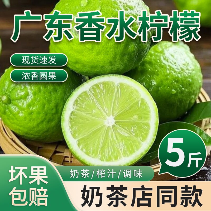 广东香水柠檬新鲜水果正宗青柠檬无籽一级果应季奶茶店专用鲜柠檬