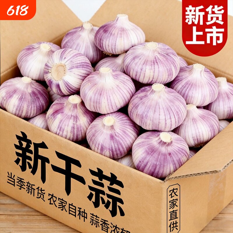 【特大干蒜】金乡大蒜干蒜精选特大果山东紫白皮批发新鲜大蒜头