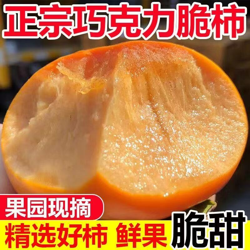 正宗阳丰脆柿新鲜应季柿子巧克力冰糖无核当季批发水果天内发货