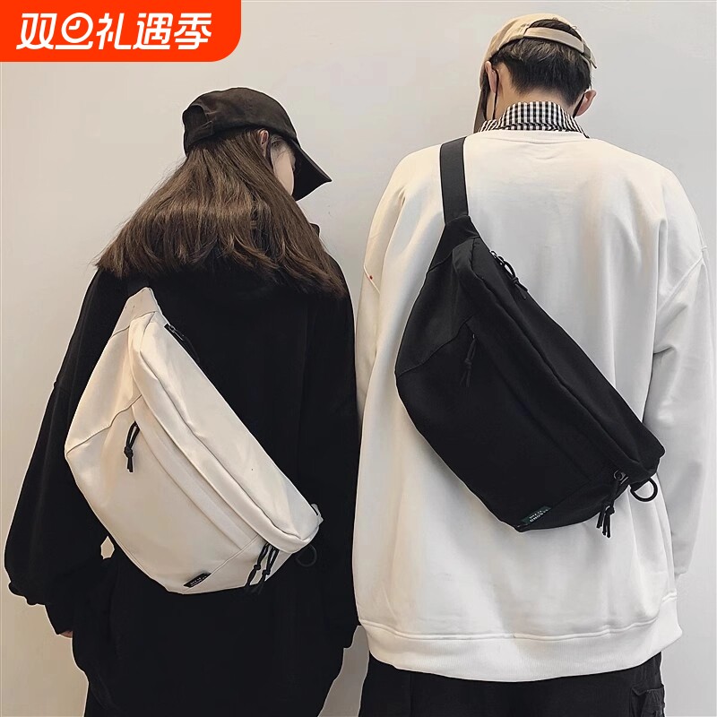 斜挎休闲包包男士大容量胸包男女防水潮牌背包学生腰包单肩包