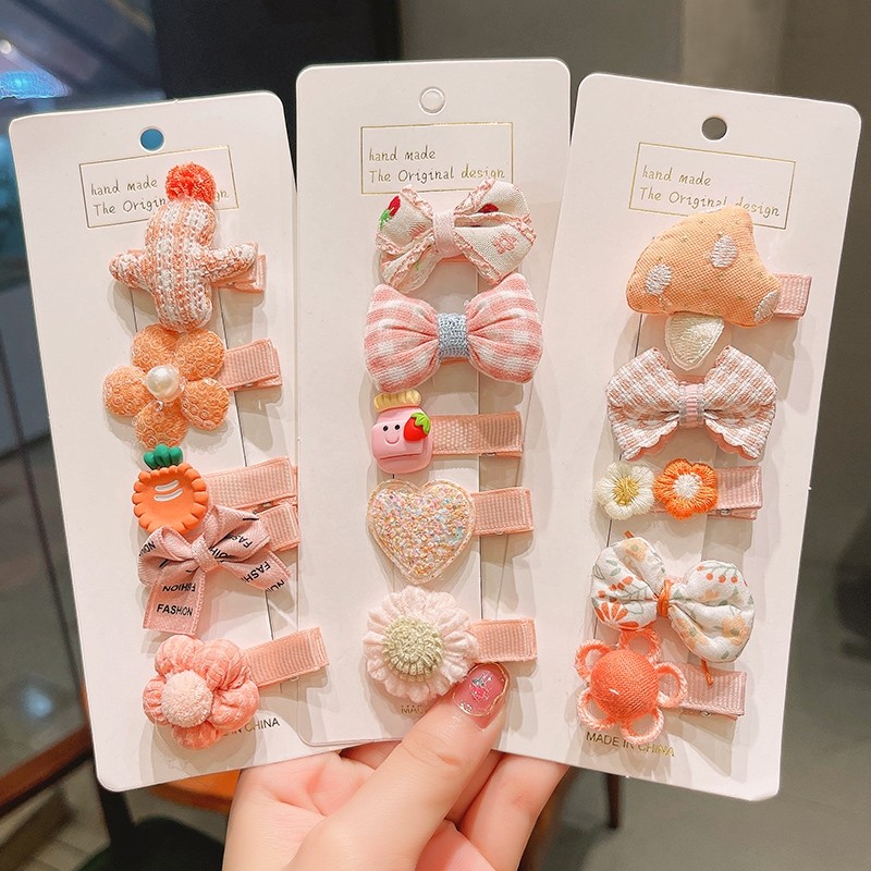 女童宝宝全包布发夹婴儿不伤发发卡可爱超萌儿童婴幼儿汗毛夹头饰