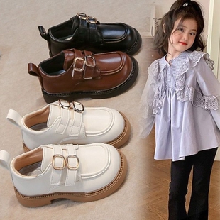 女童鞋子儿童公主小皮鞋2025新款秋季女孩女宝黑色乐福配礼服单鞋