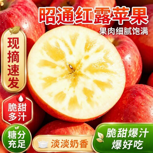 现货云南昭通红露苹果新鲜现摘当季新水果丑苹果冰糖心富士礼盒