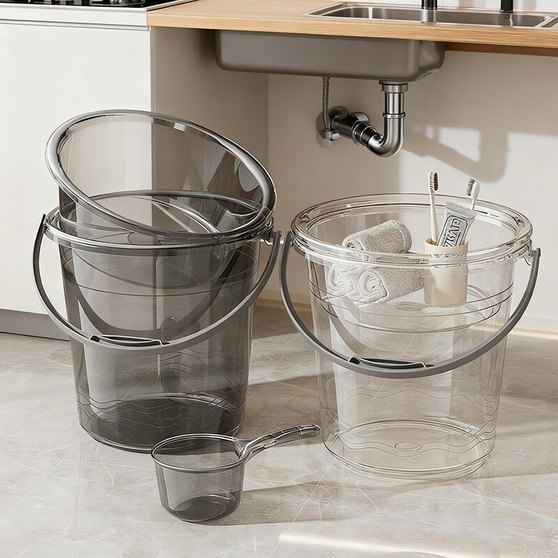 透明水桶学生宿舍加厚耐摔塑料储水桶住校生洗衣桶泡脚洗澡桶手提