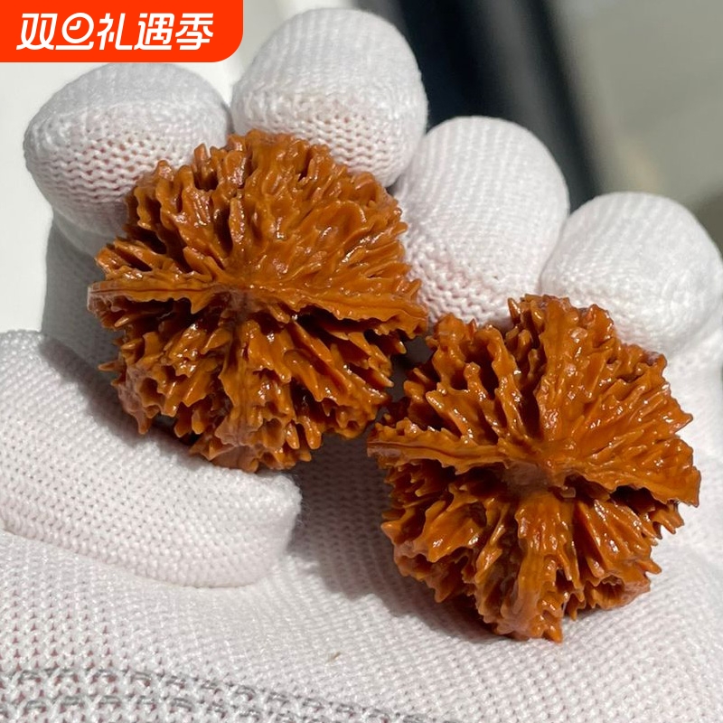 菊花大灯笼麻核桃型正配对好陕西秦岭文玩粗筋矮桩手把件元宝铁球