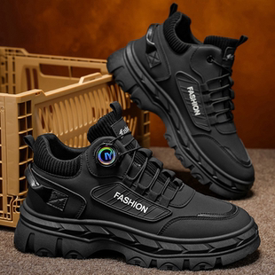 子2025新款 耐磨休闲工装 冬季 厚底马丁靴男士 靴子 加绒棉鞋 回力男鞋