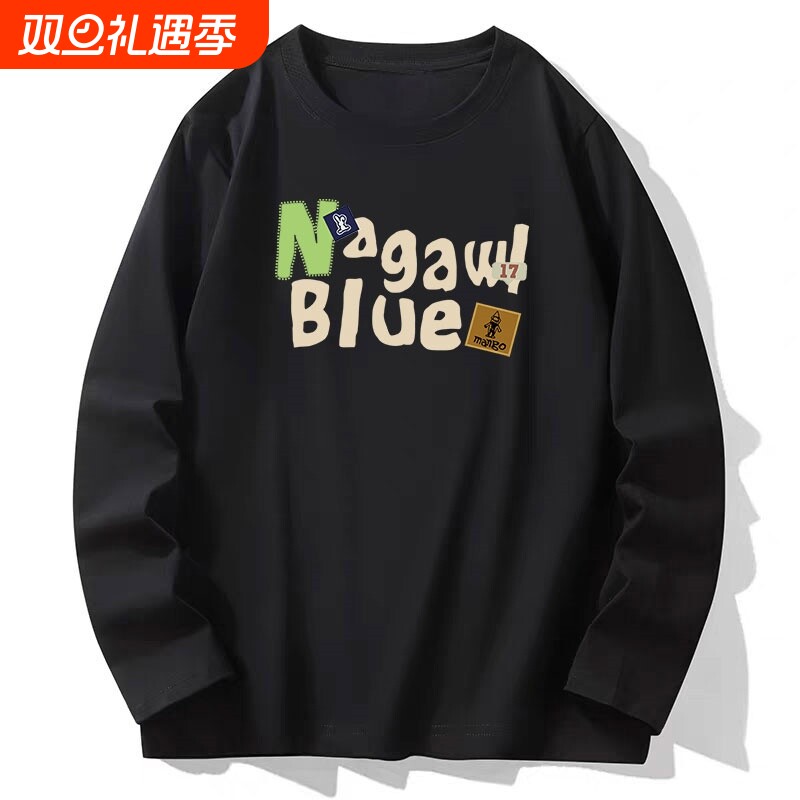 秋季男士印花潮流长袖T恤索罗娜内搭上衣服打底衫宽松体恤衫ins