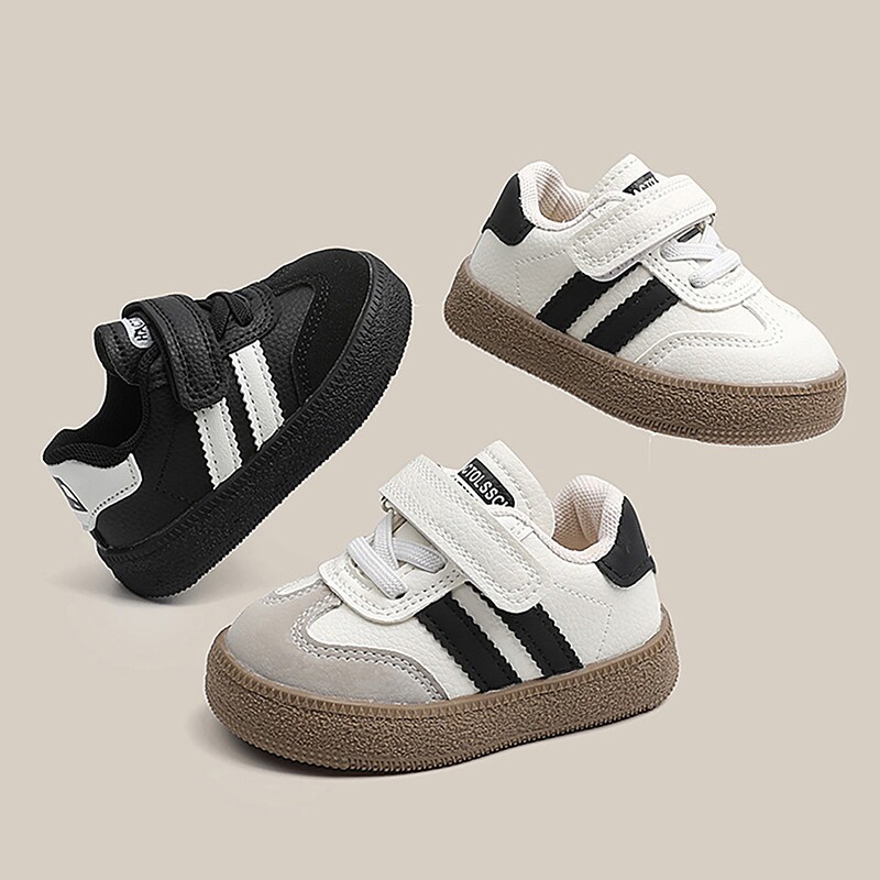 婴儿学步鞋春秋儿童复古德训鞋男女宝宝魔术贴运动鞋软底防滑板鞋