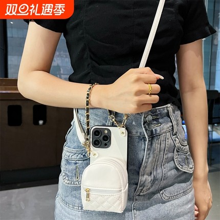 适用OPPO Reno15pro手机壳Reno15书包14/13斜挎14/13零钱11手提绳12防摔7se全包8菱格6皮质7plus女款6s时尚