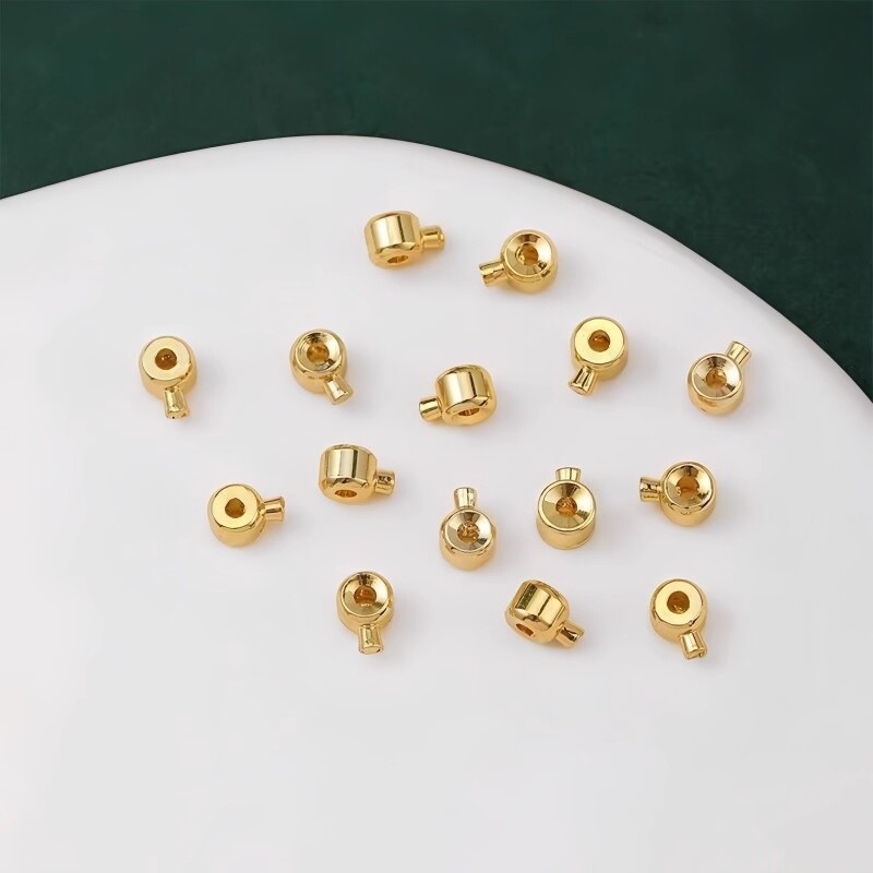 定位珠收尾扣diy穿珍珠项链扣头配件手链串珠固定夹扣材料收尾扣