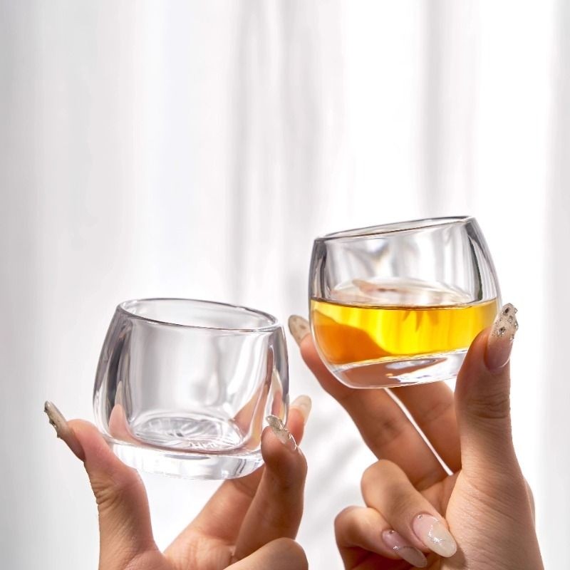 扳指杯子中国风透明玻璃茶杯功夫茶具茶道杯具个人品茗杯茶盏茶碗