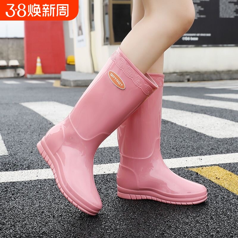 耐磨爬山雨鞋女款高筒成人赶海雨靴防水防滑韩系软底户外新款水靴