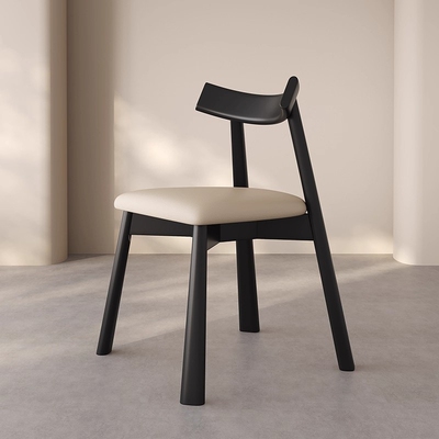 实木餐椅家用法式复古靠背椅子餐厅高级感中古风餐桌椅凳书房结实