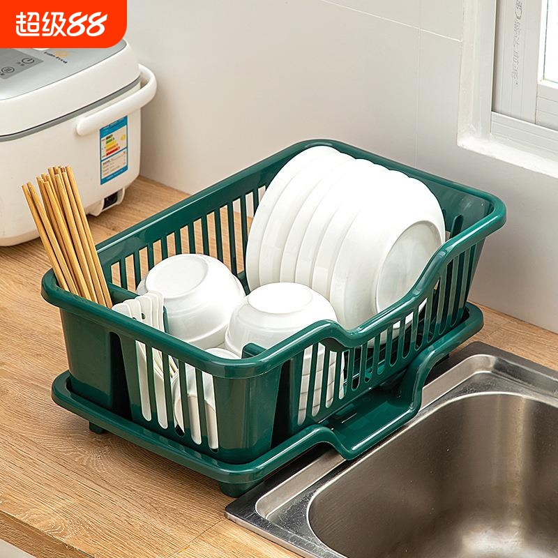 沥水碗盘架碗碟收纳架水槽置物架餐具家用厨房台面碗筷收纳盒筷子