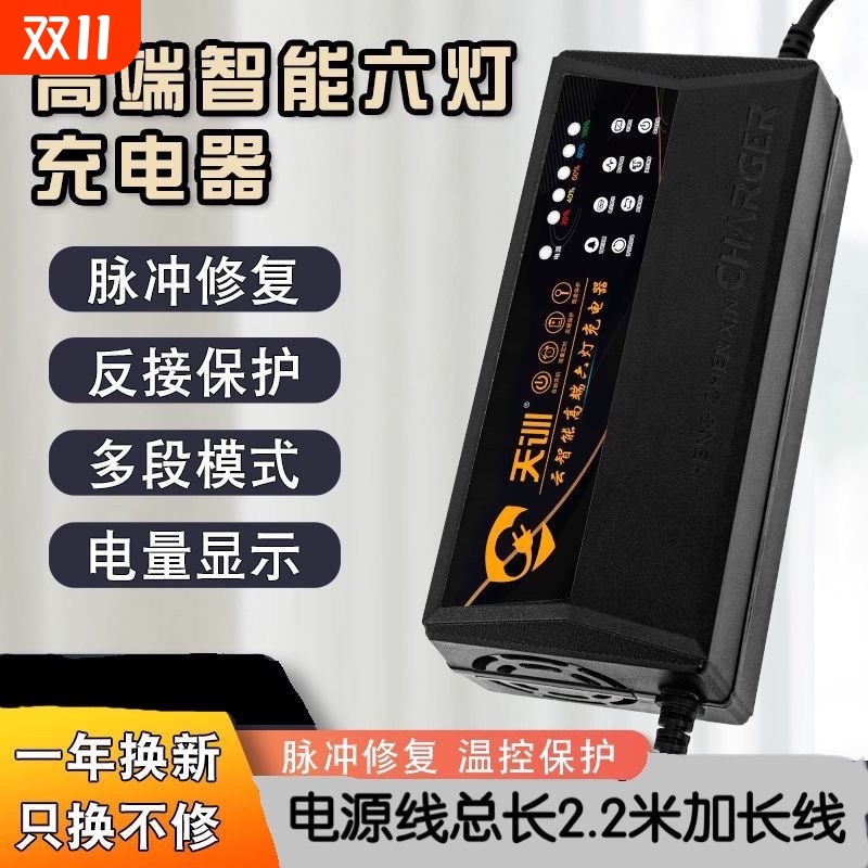 自动断电智能电动车充电器电瓶48V12AH60V20AH72V32A铅酸电池两轮