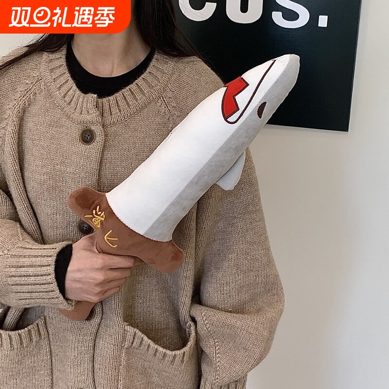 正版可爱鲨鱼鲨匕搞怪谐音梗玩偶毛绒玩具女生抱枕睡觉陪伴礼物