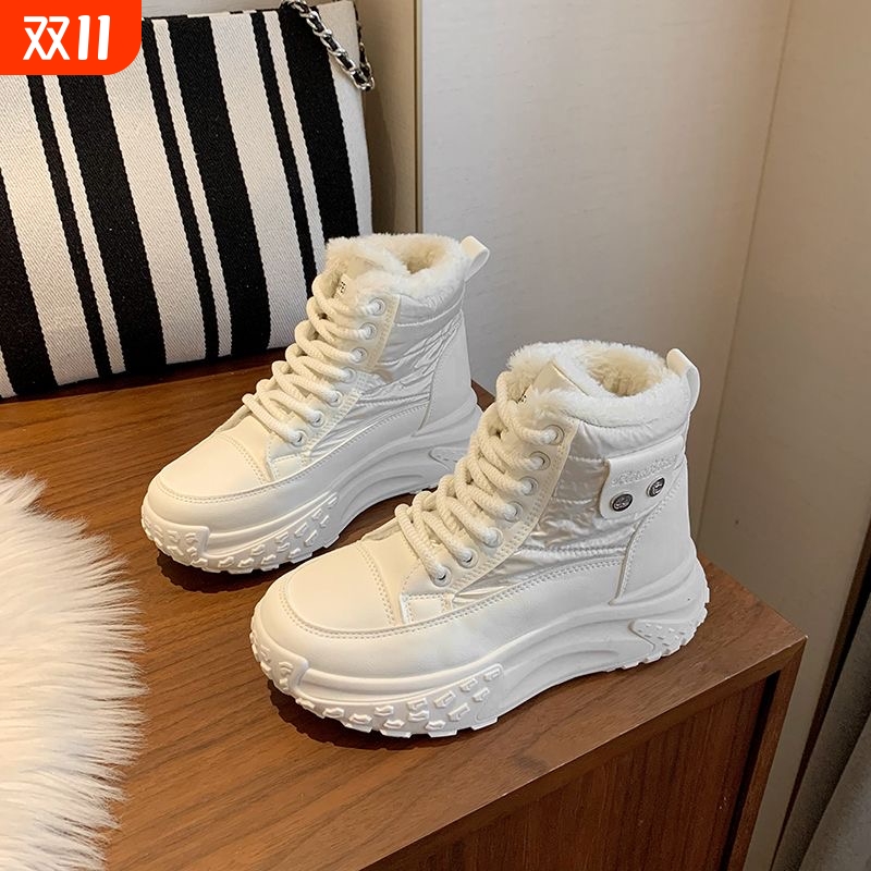 大棉鞋厚底保暖运动鞋女冬季2025新款高帮加绒加厚保暖雪地靴防水