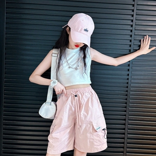 女童短裤速干夏季2026儿童工装五分裤初中生女孩大童裤子薄款外穿