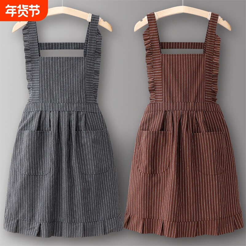 韩式女夏天质量好的围裙厨房家用2025新款时尚纯棉透气公主风做饭