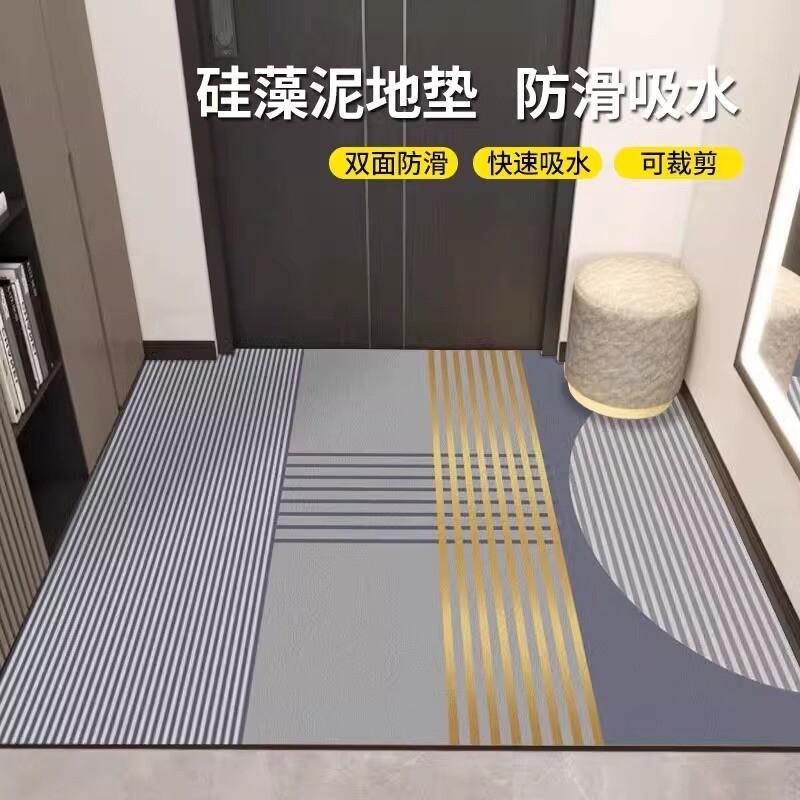 新款硅藻泥地垫入户门垫玄关进门地毯脚垫家用吸水防滑垫子高级感