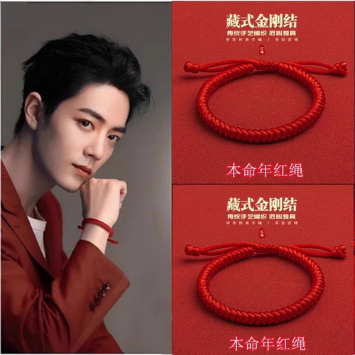 肖战同款本命年红绳手链女编织绳金刚结护身符情侣手绳男2025新款