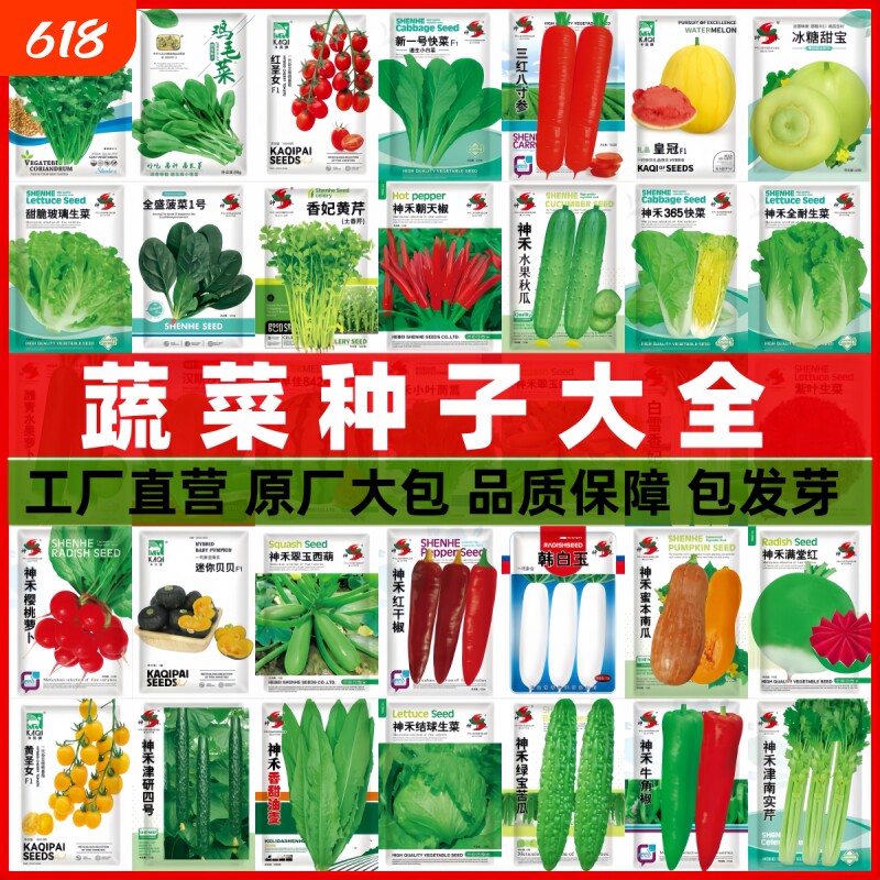 蔬菜种子四季播辣椒西瓜籽孑香菜春季蔬菜大全菠菜四季豆番茄苦瓜