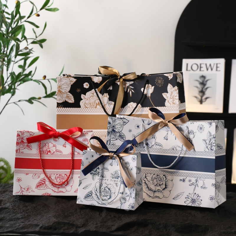 高颜值新款手提袋礼品袋伴手礼袋送丝带包装袋服装袋节日送礼物袋