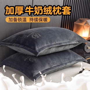 牛奶绒枕套枕头套48cmx74cm学生加厚男珊瑚绒枕芯套睡眠一只装