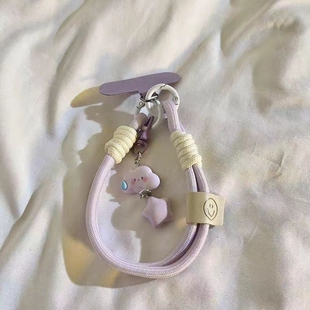 ins无语云朵星星手机挂绳腕带短款相机挂链挂件钥匙扣通用手绳