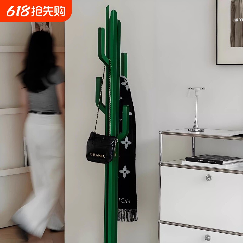 北欧仙人掌衣帽架ins设计师创意铁艺落 地衣架卧室现代简约挂衣架