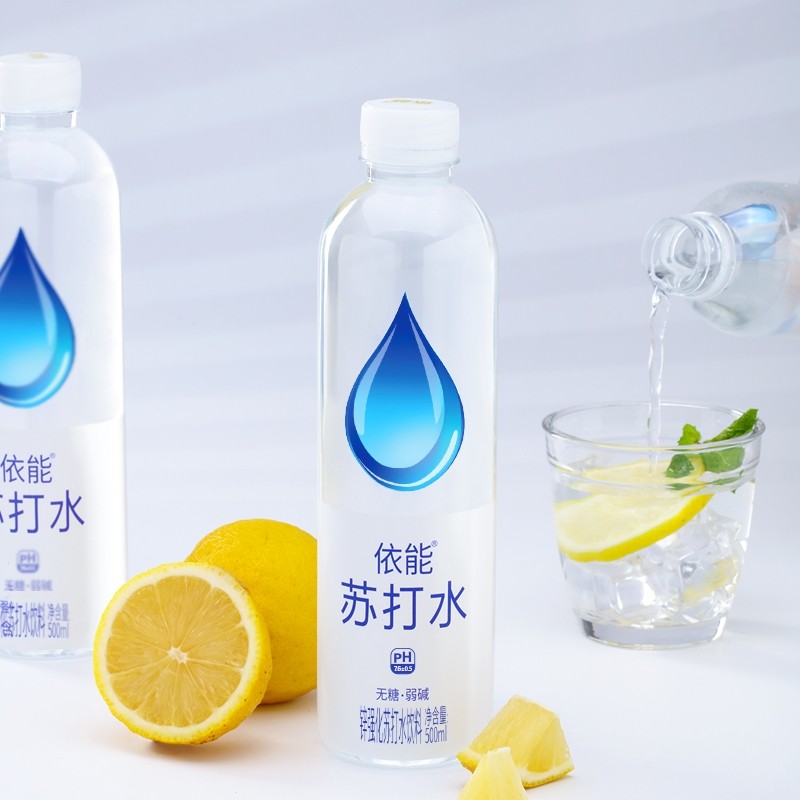 依能苏打水整箱24瓶青柠西柚味500ml*无糖锌强化弱碱性饮用水
