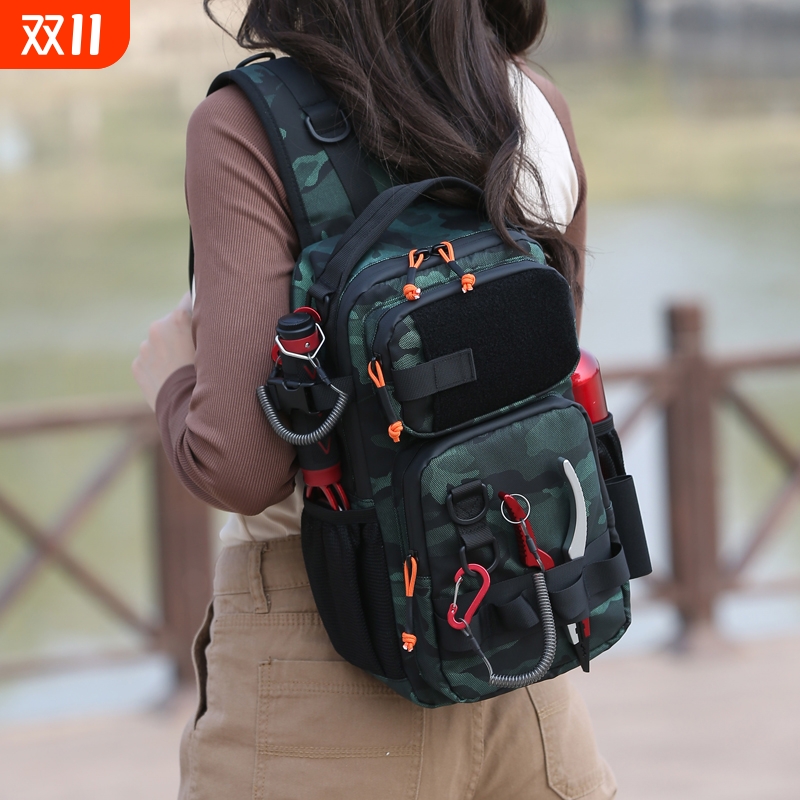 路亚包斜挎多功能双肩工具登山防水专用骑行户外小学生春游小背包